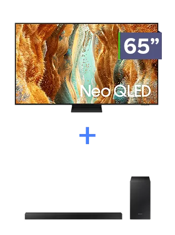 Maxis samsung 65" NEO QLED TV with Soundbar Front