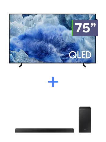 Samsung 75" QLED TV with Soundbar