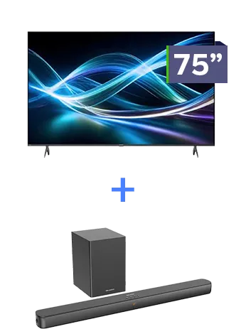 Sharp 75" UHD TV + Soundbar